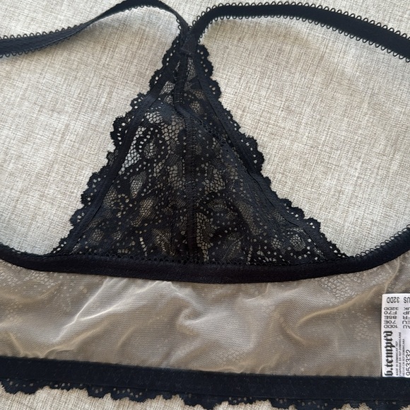B Tempt'd by Wacoal Bra 32DD Gray Black Lace Underwire Front Closure cross back - Picture 4 of 7